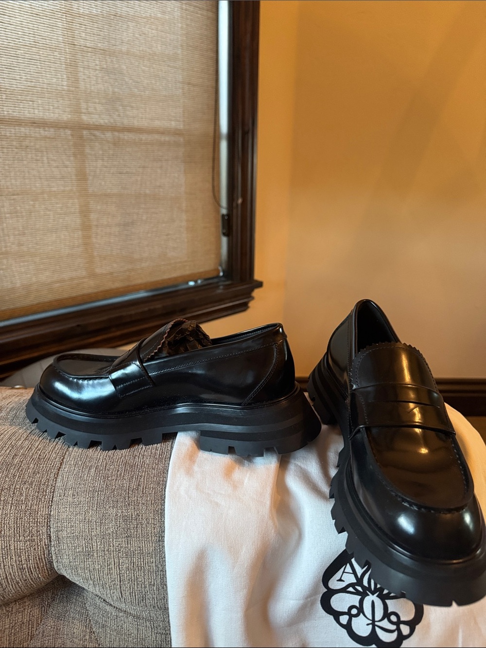 Alexander McQueen Black Leather Chunky Loafer. NWOT - Picture 4 of 7